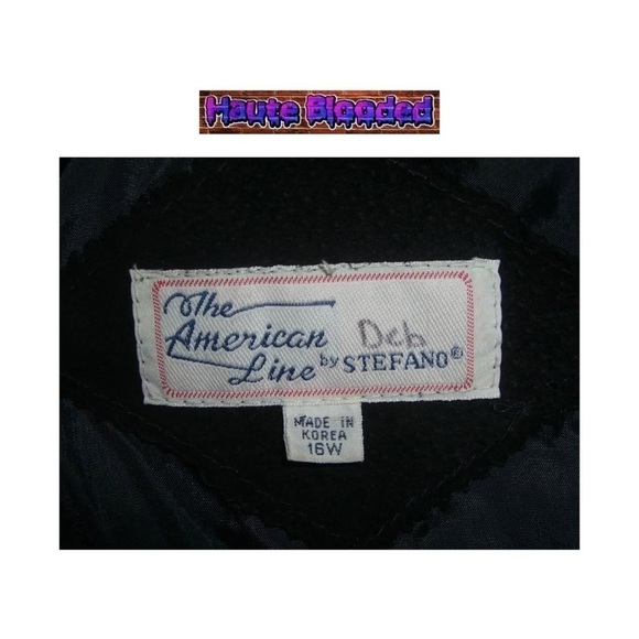 Vintage 90's Stefano Black Suede Leather Bomber Jacket Print Retro Plus 16 Goth - Picture 12 of 13